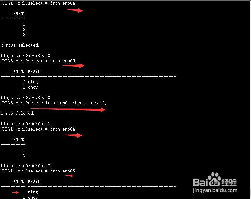 oracle创建与管理表