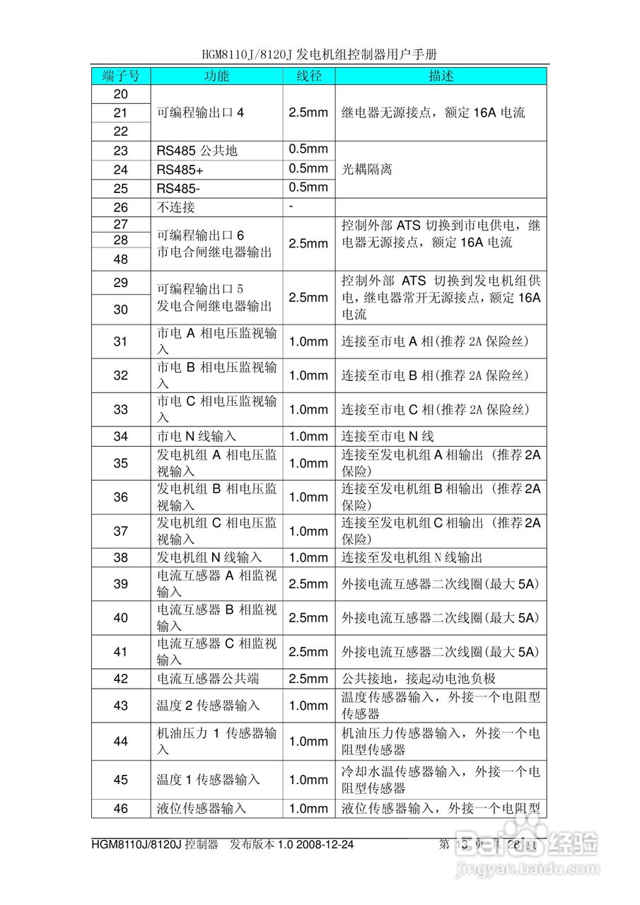 众志电子HGM8110J/8120J控制器用户手册:[2]