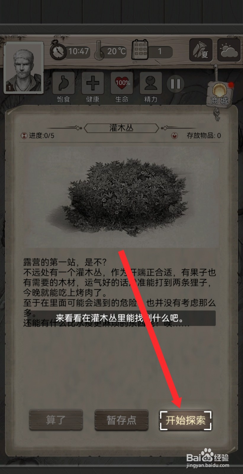 荒野日记如何进入灌木丛探索