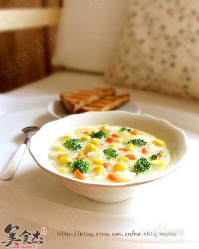 蔬菜玉米麦片粥