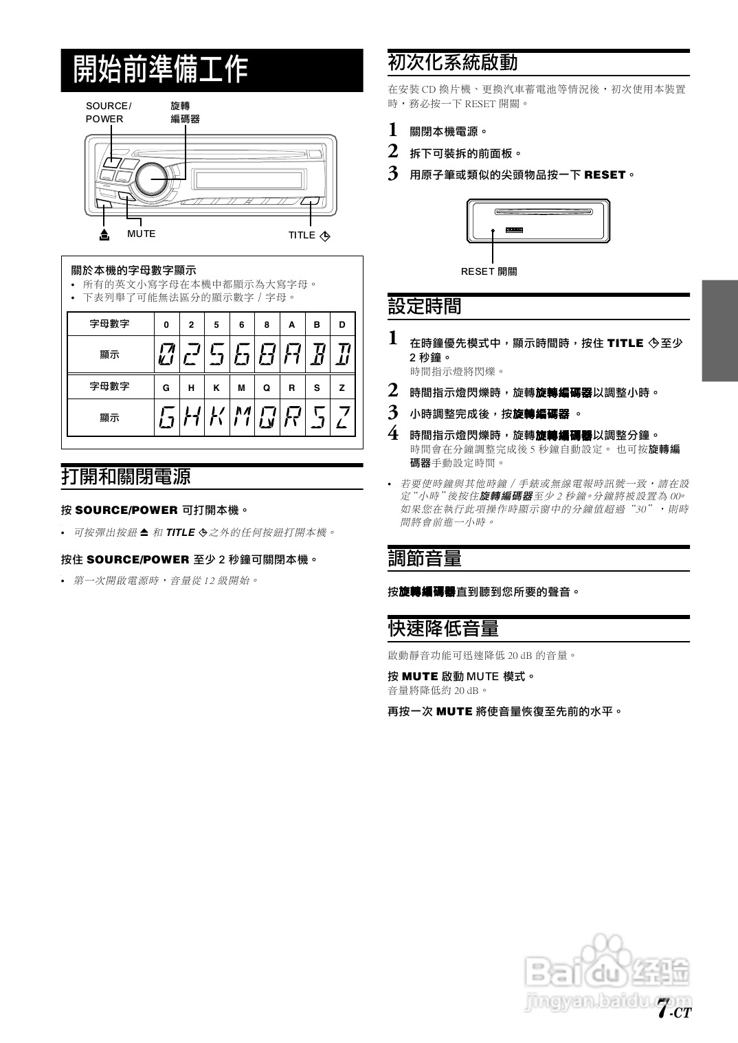 阿尔派DVA-9860E型车载DVD播放机说明书:[1]