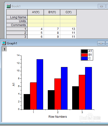 如何使用origin画分组直方图