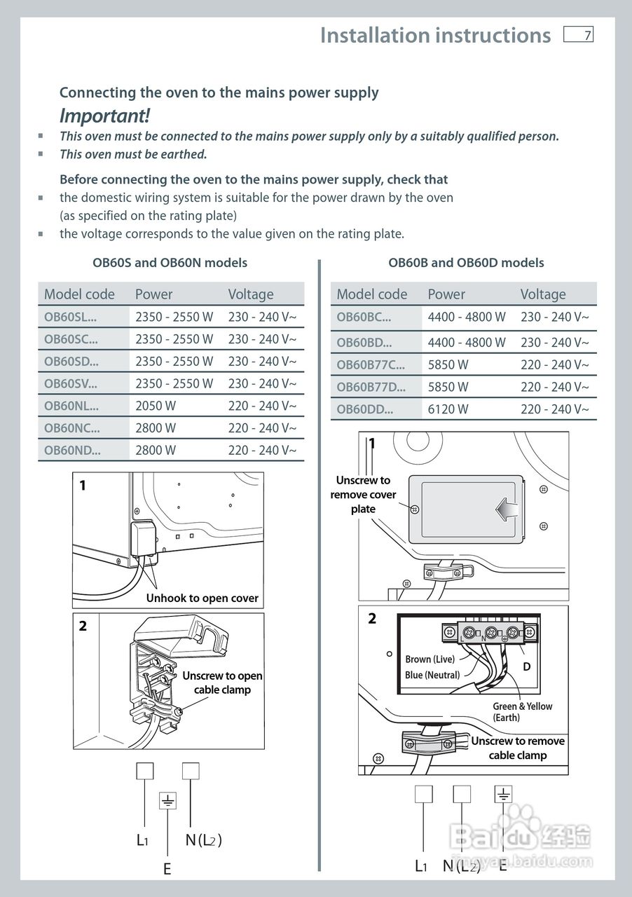 斐雪派克OB60NDEX2嵌入式烤箱说明书:[1]