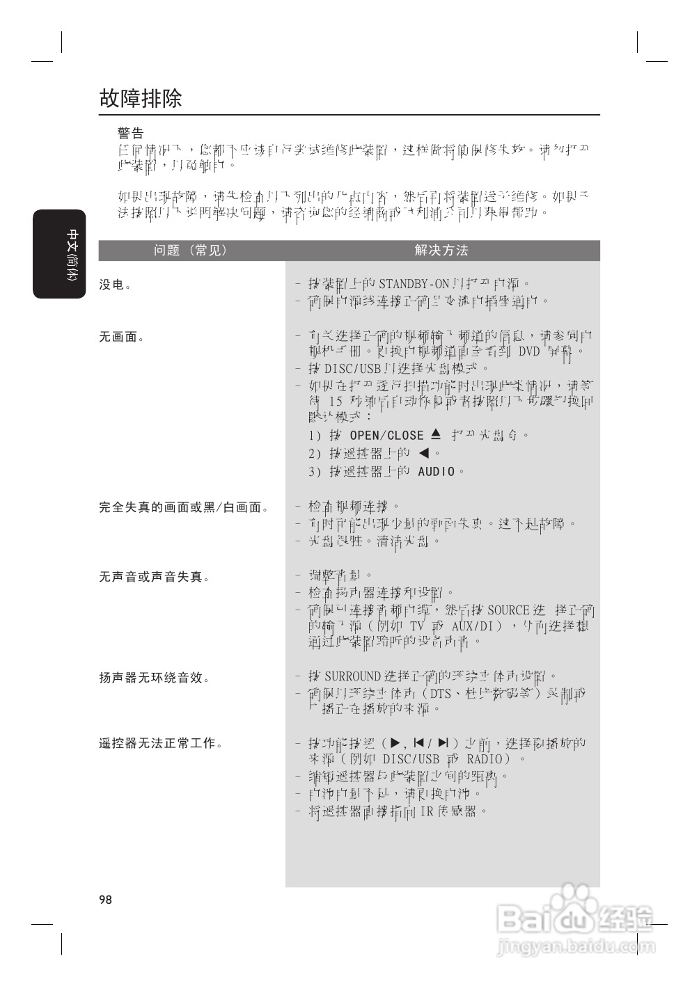 飞利浦HTS3357/93家庭影院使用说明书:[3]