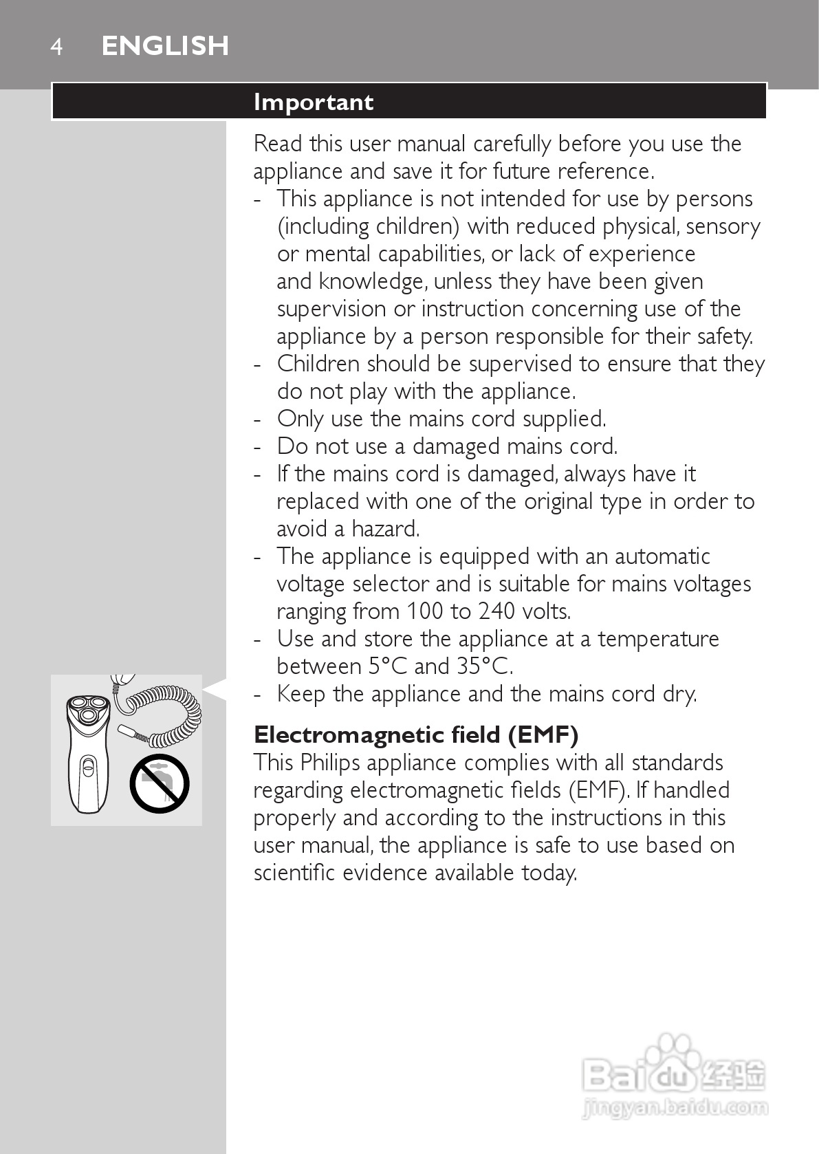 philips HQ6640剃须刀说明书:[1]