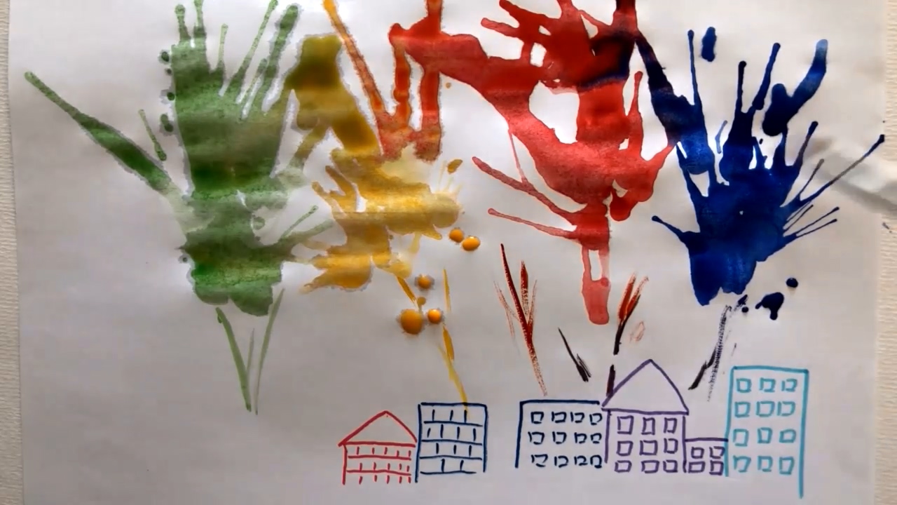 吹画“过新年”怎么制作