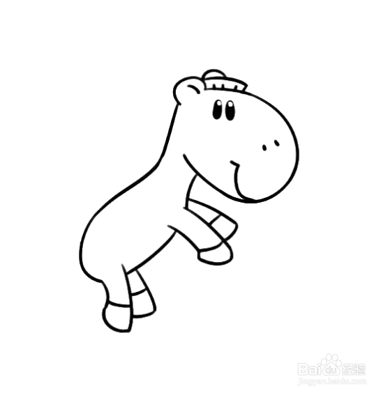 如何手工画卡通马的简笔画?