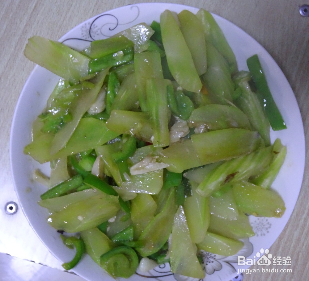 美食-------青椒炒莴苣