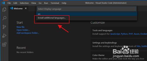 Visual Studio Code 设置中文语言