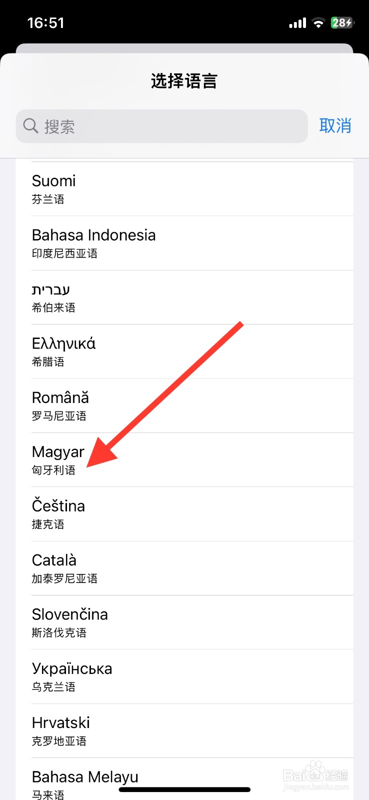 iPhone【匈牙利语】语言设为首选语言