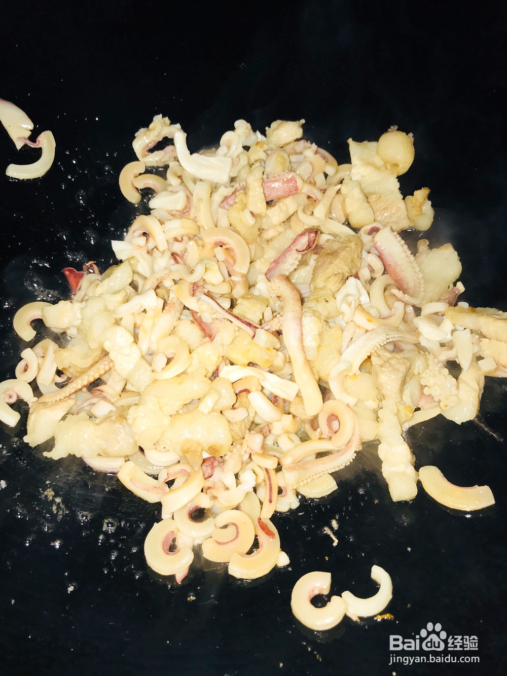 自己做五花肉焖鱿鱼干海鲜美食