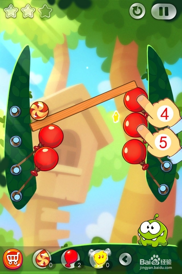 割绳子2满星攻略图：[2]第6至10关森林攻略