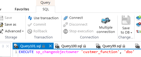 如何用SQL DB Studio生成函数CHANGE SCHEMA语句
