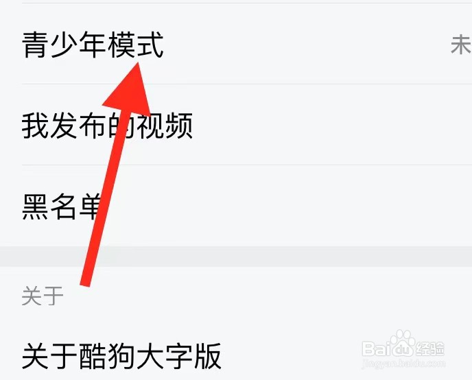 酷狗大字版在哪开启青少年模式