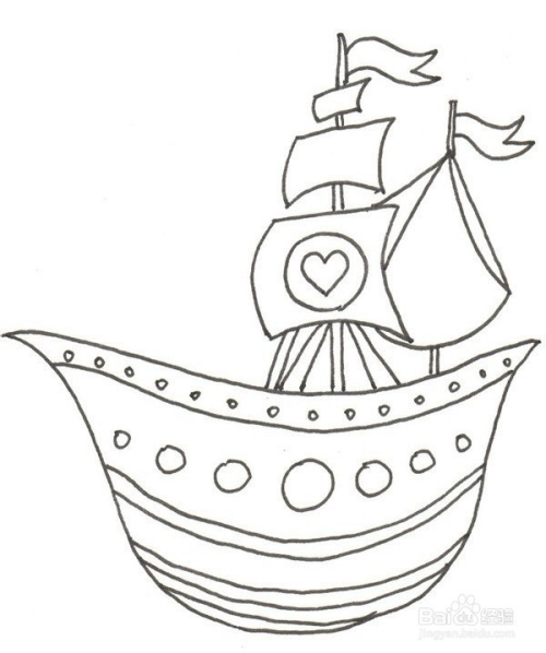 小彩船的绘画步骤