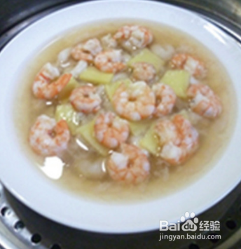 虾仁蒸目鱼蛋