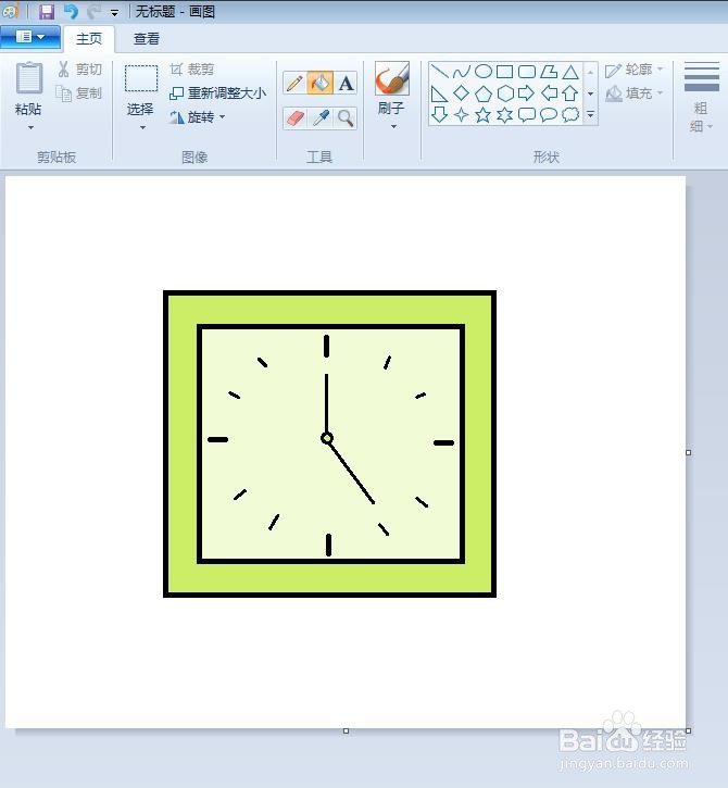 正方形的时钟简笔画