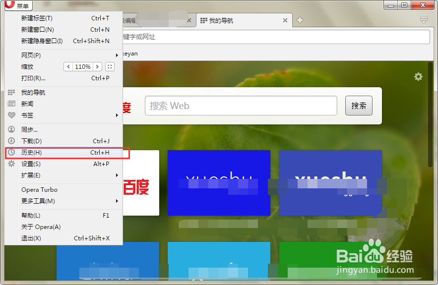 欧朋浏览器怎么清除历史