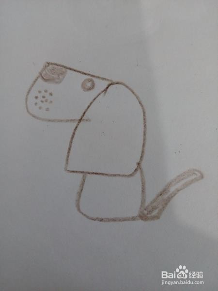 彩笔简画小狗