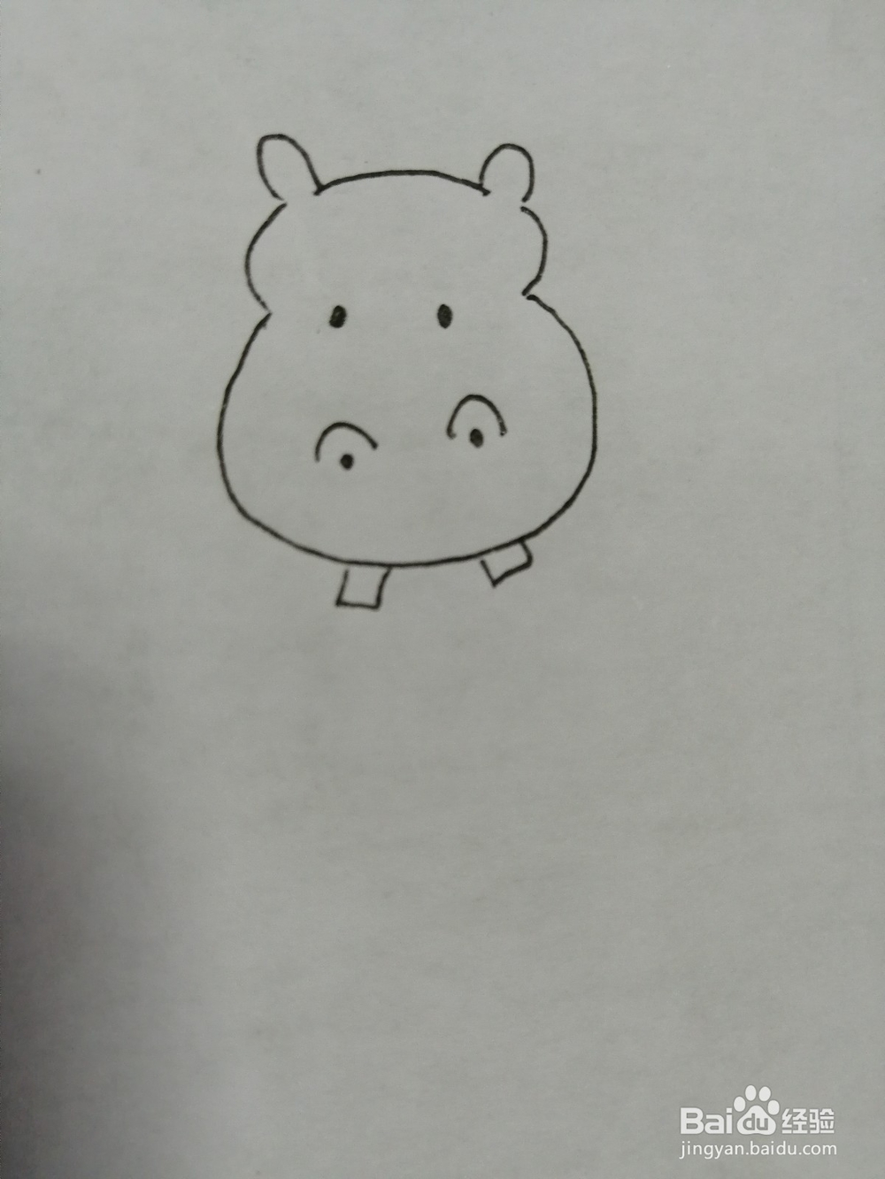 俏皮的小河马怎么画