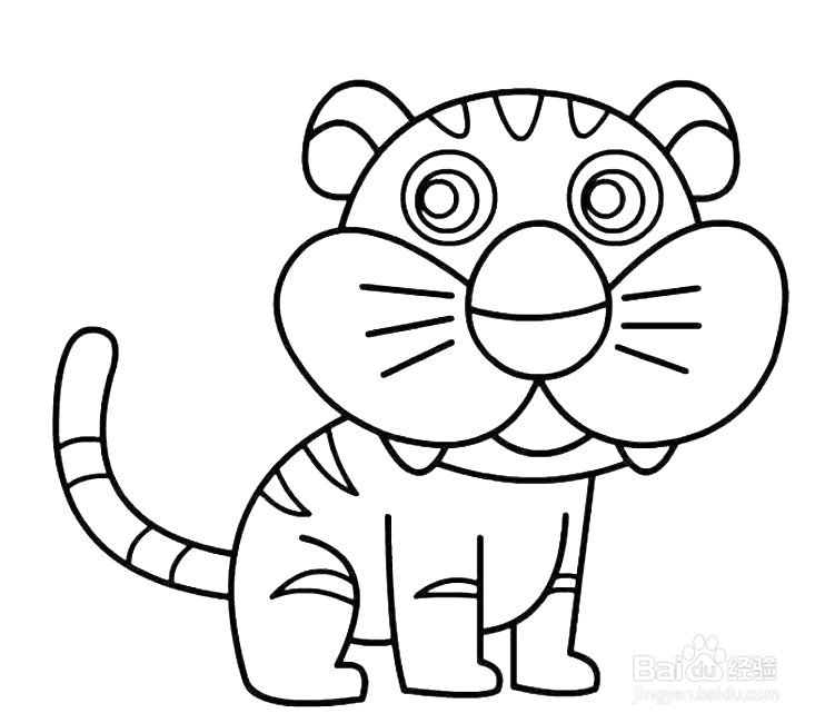 如何画老虎的简笔画