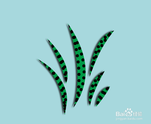 PS怎样制作有阴影的草