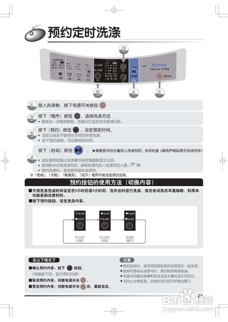 日立XQB55-JXN洗衣机使用说明书:[3]