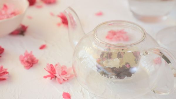 桃花蔓越莓花果茶