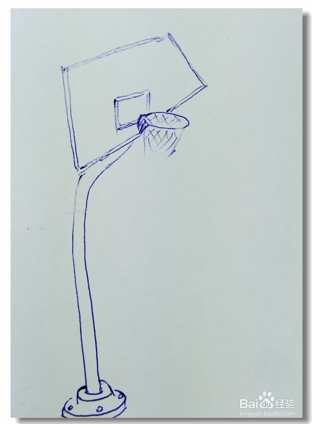 怎样画简笔画“篮球桩”