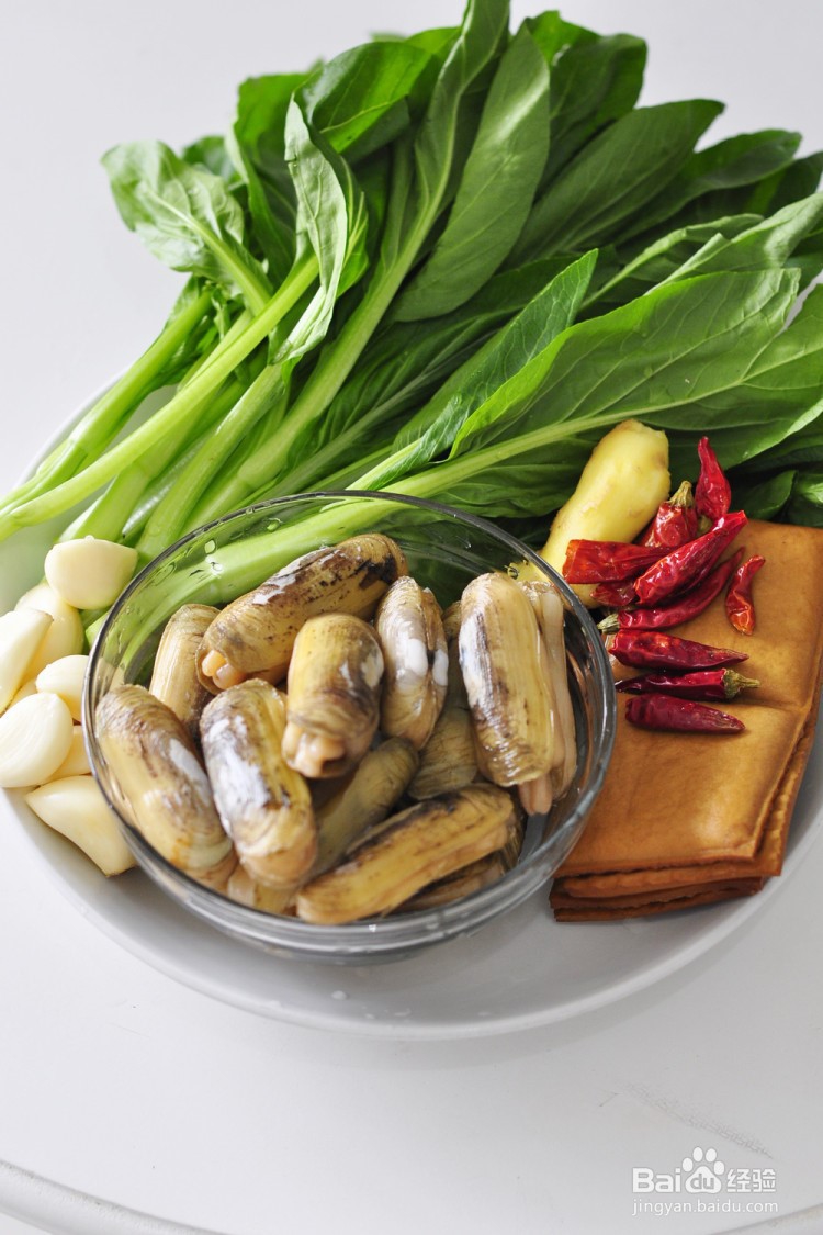 菜薹蛏子炒香干