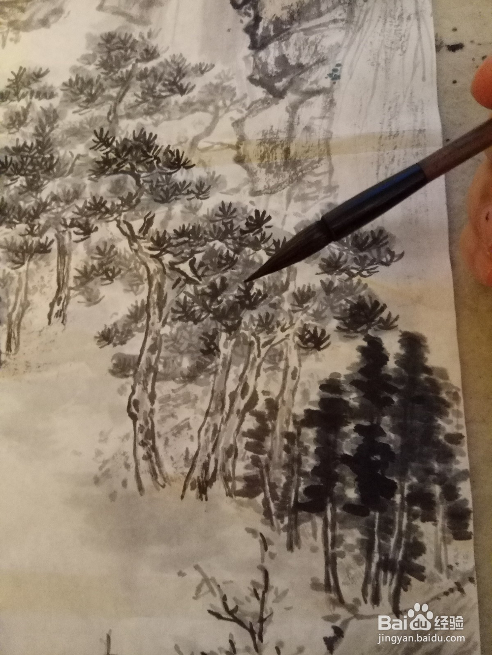 如何给山水画上色