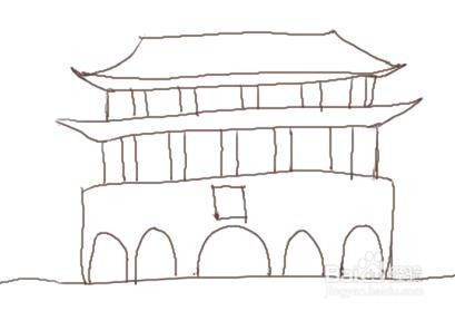 天安门简笔画涂色