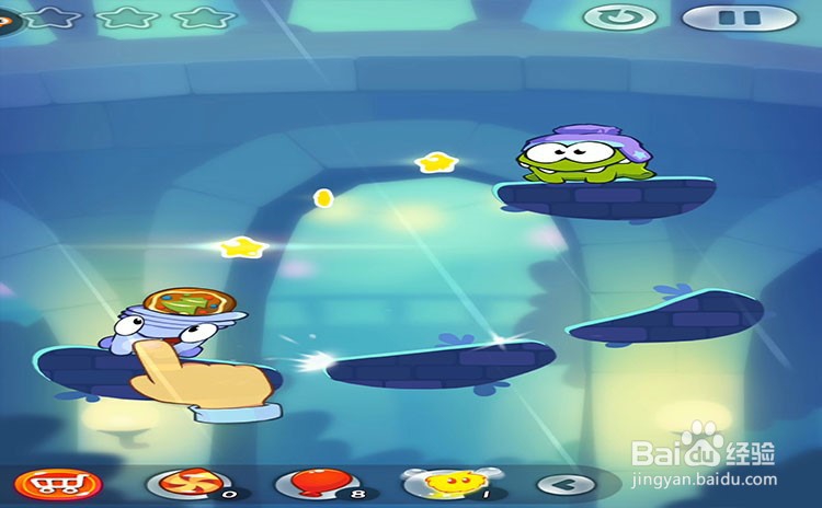 手机游戏割绳子2关卡4-1、关卡4-2三星攻略