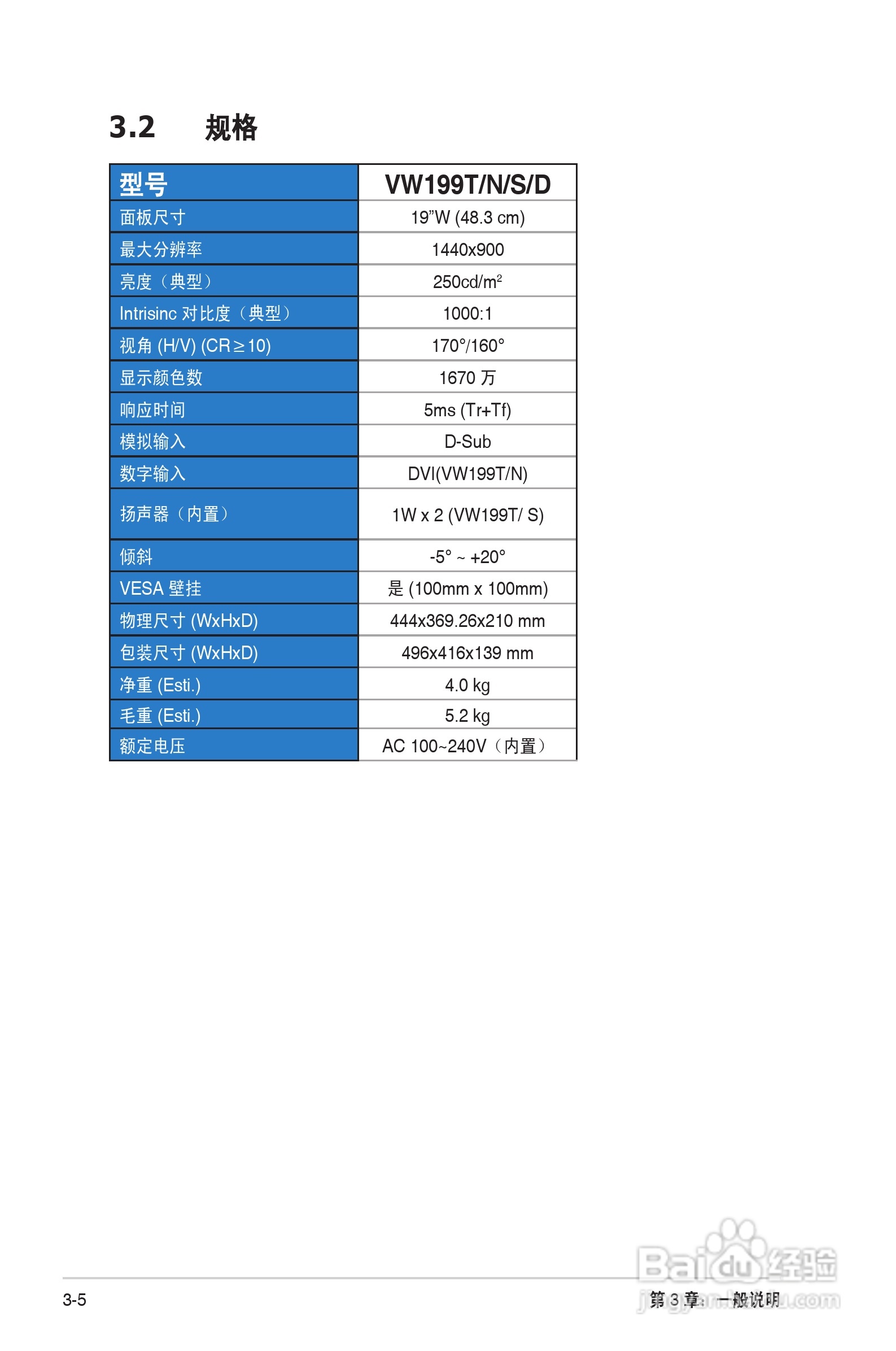华硕VW199液晶显示器使用说明书:[2]