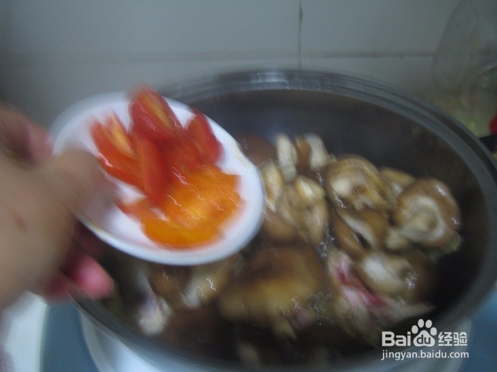 老年人怎样用小西红柿焖鸡块