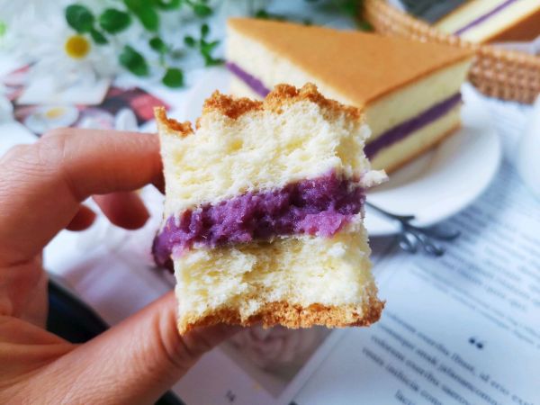 椰香紫薯夹心蛋糕