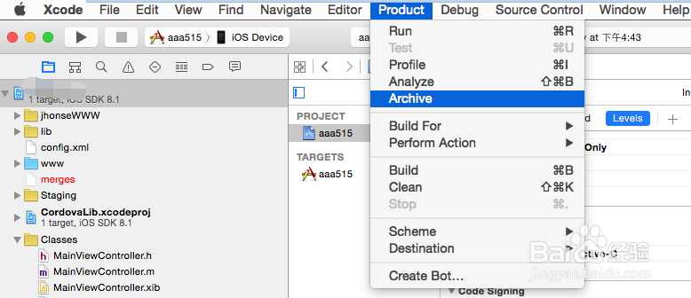 在xcode6.1和ios10.10.1环境下实现app发布