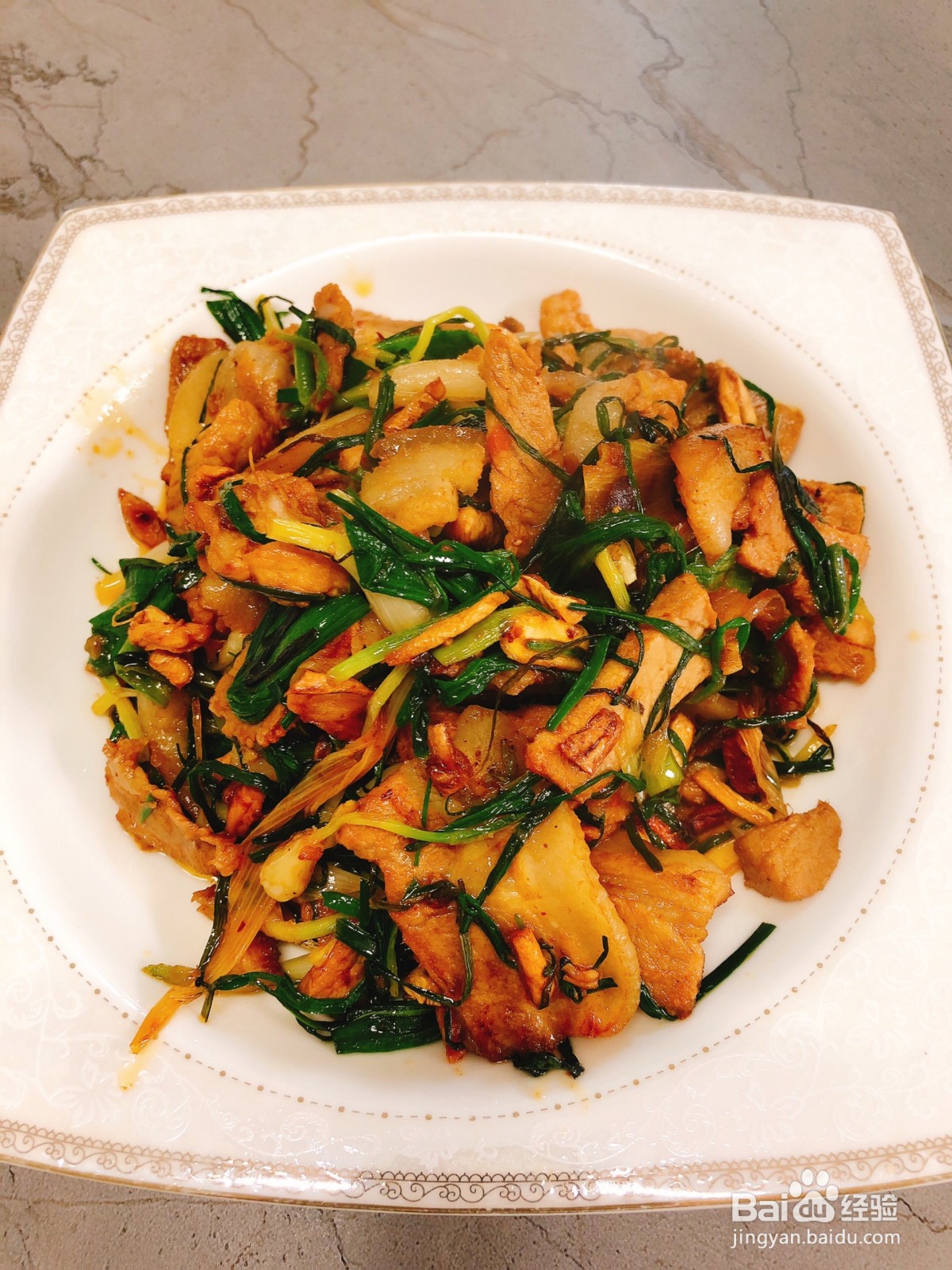 野葱回锅肉的做法