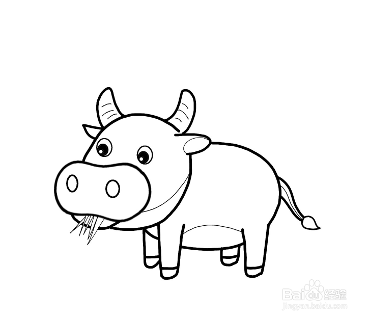 吃草的牛简笔画图片