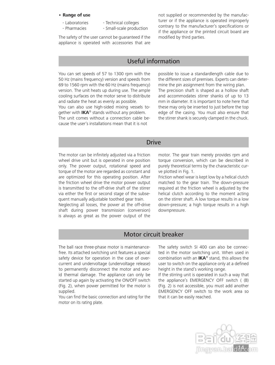 IKA RW47D顶置式机械搅拌器使用说明书:[2]