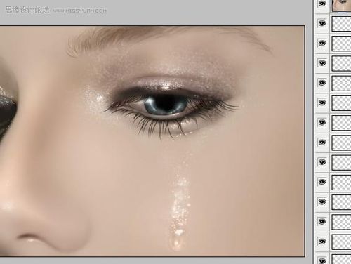 PS绘制流泪的晶莹眼睛-PS手绘教程