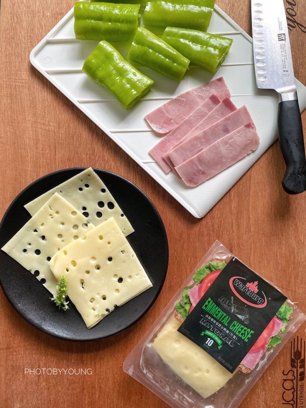 青椒芝士火腿卷