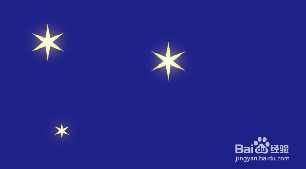 在AI里怎么制作六角星灯的效果