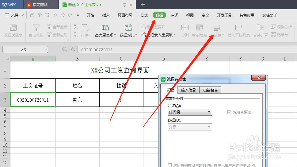 EXCEL 下工资条查询系统保护