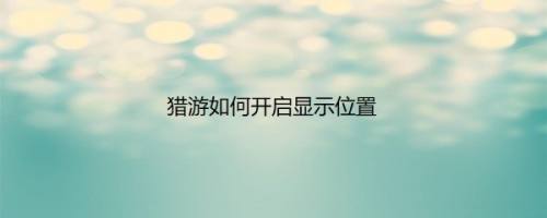 猎游如何开启显示位置