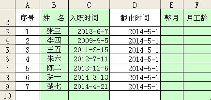 如何应用EXCEL巧算工龄奖