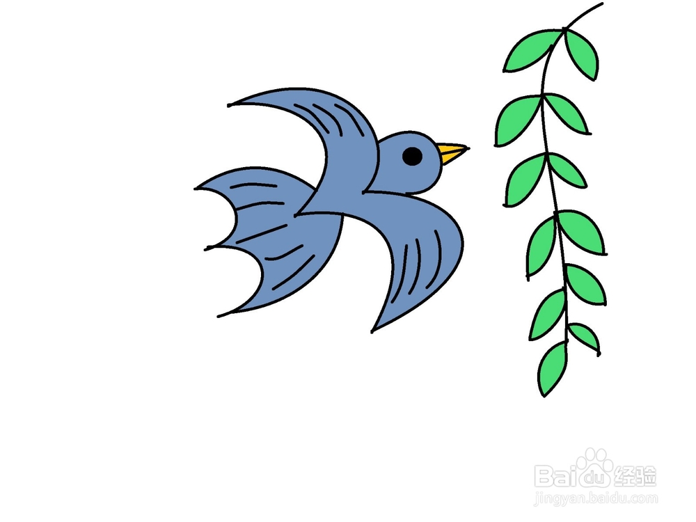 用数字3画燕子的方法