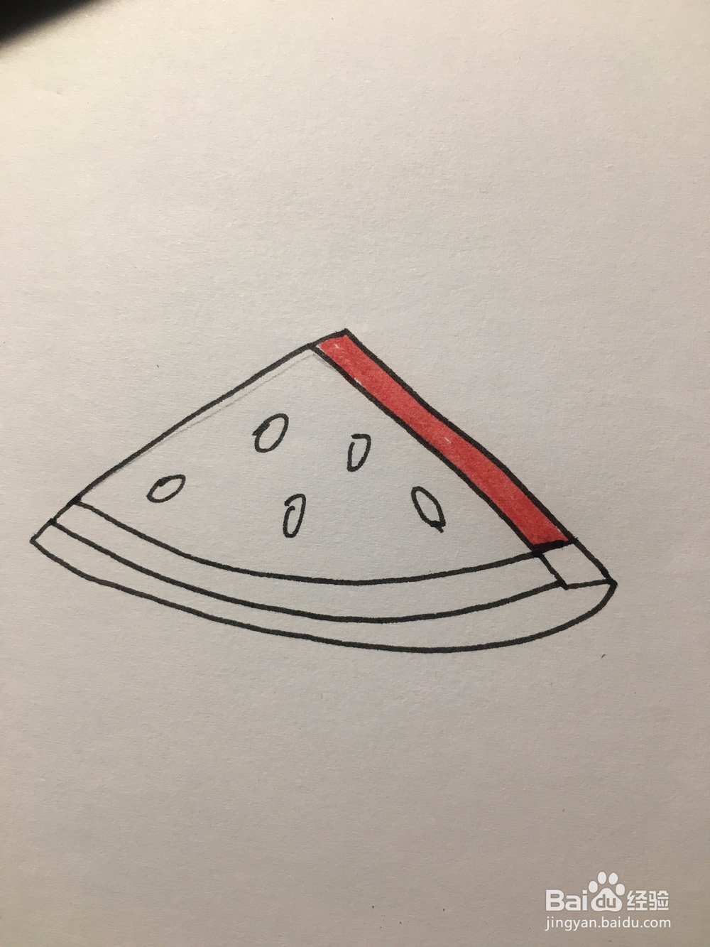 画一小块切开的西瓜 简笔画 涂鸦画 儿童绘画
