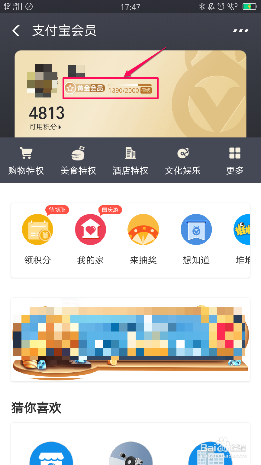 支付宝怎么升级会员等级