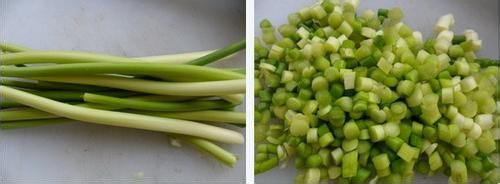 特色菜;鸡蛋虾仁蒜薹脆烧饼做法图解